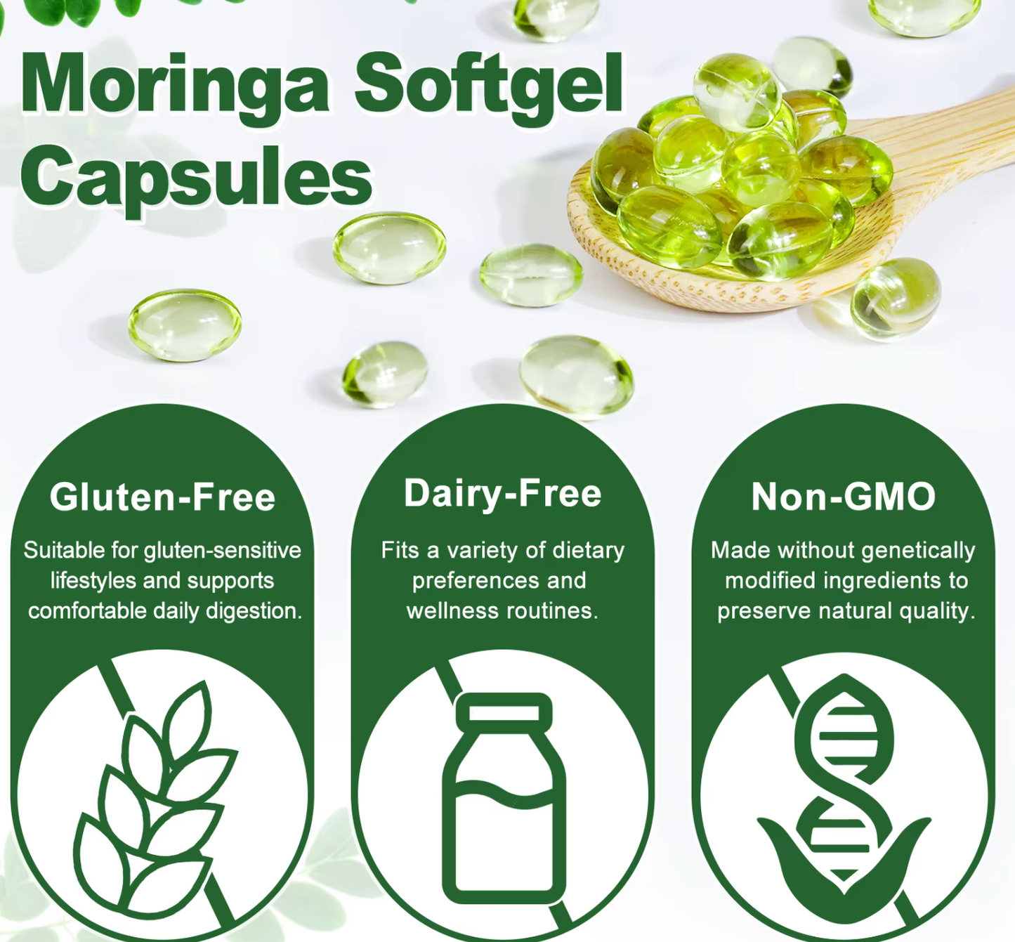 Pure Moringa Leaf Softgels Capsules